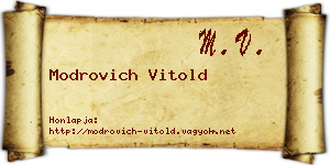 Modrovich Vitold névjegykártya